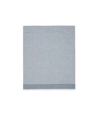 Emporio Armani Striped Brushed Scarf In Gray