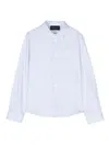 Emporio Armani Striped Cotton Long-sleeve Shirt In Blue
