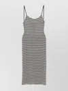 Emporio Armani Blackwhite Striped Cotton Midi Dress