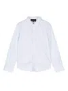 Emporio Armani Striped Cotton Shirt In Blue
