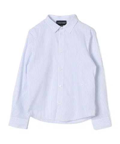 EMPORIO ARMANI EMPORIO ARMANI KIDS LOGO EMBROIDERED STRIPED SHIRT