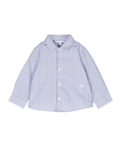 Emporio Armani Striped Cotton Shirt In White