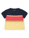 Emporio Armani Striped Crochet-knit Cotton Top In Yellow
