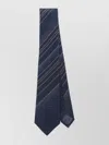 Emporio Armani Stripe-pattern Dotted Silk Tie
