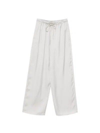 Emporio Armani Lounge Trousers Vertical Stripe Elastic Waistband In White