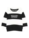 Emporio Armani Striped Hoodie In Black