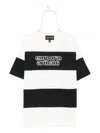 Emporio Armani Striped Logo-embroidered T-shirt In White