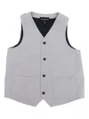 Emporio Armani Striped-panel Waistcoat In Gray