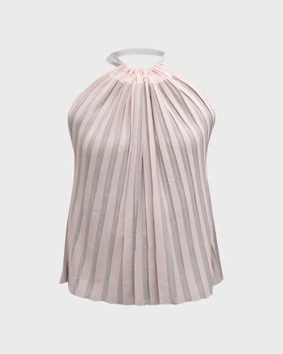 Emporio Armani Pleated Halter Top In Orchid