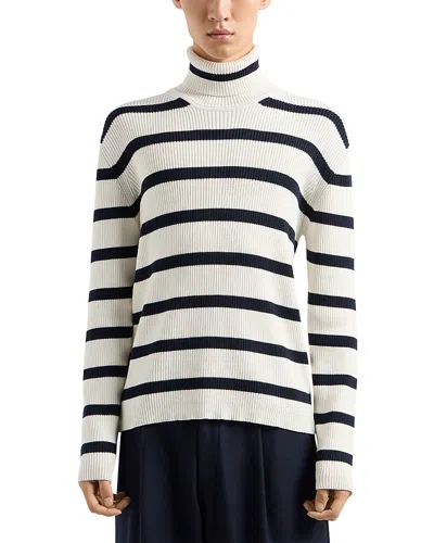 Emporio Armani Striped Ribbed Turtleneck Sweater