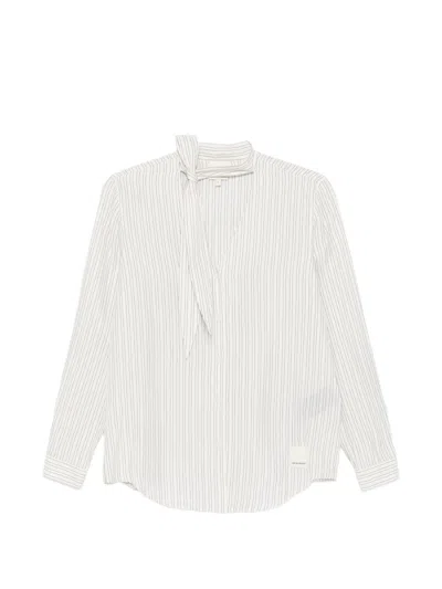 Emporio Armani Striped Self-tie Neck In Orange