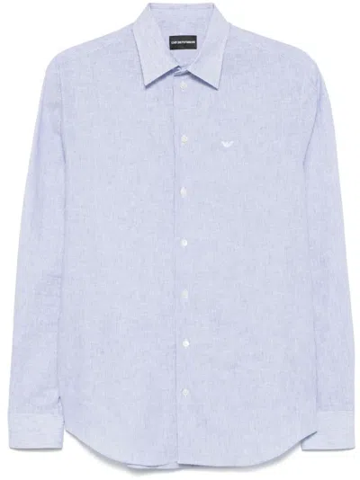 Emporio Armani Striped Shirt In Blue