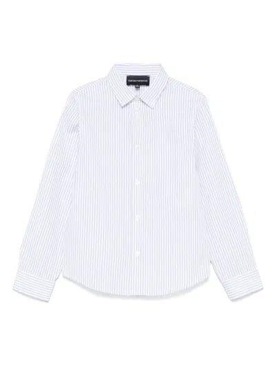 Emporio Armani Kids' Long-sleeve Cotton Shirt In White