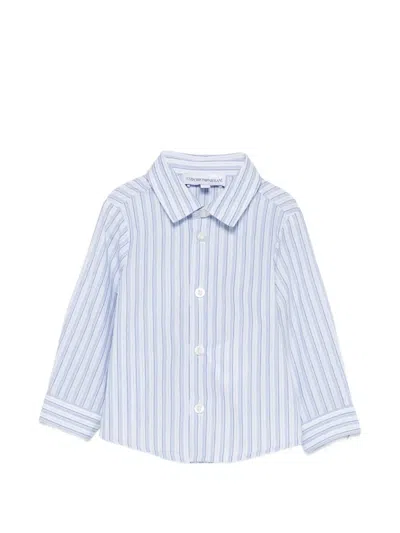 Emporio Armani Babies' Striped Shirt In Blue
