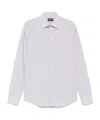 Emporio Armani Striped Shirt In Coffee Brown