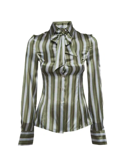 Pre-owned Emporio Armani Striped Shirt In Green