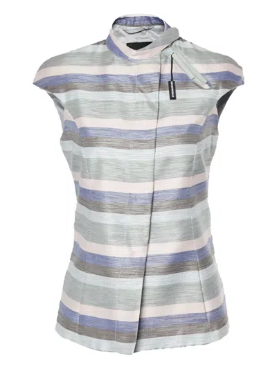 Pre-owned Emporio Armani Striped Short-sleeve Jacket