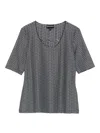 Emporio Armani Striped Scoop Neck Sleeveless Top In Black