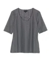 Emporio Armani Striped Scoop Neck Sleeveless Top In Gray