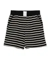 Emporio Armani Ribbed Texture Elasticated Waistband Shorts In Black