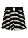 Emporio Armani Ribbed Texture Elasticated Waistband Shorts In Black