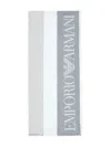 Emporio Armani Logo-jacquard Fringed Scarf In Multi