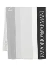 Emporio Armani Striped Stole In Gray