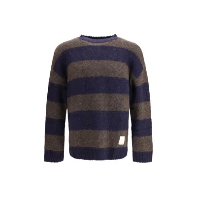 Emporio Armani Striped Sweater In Multi