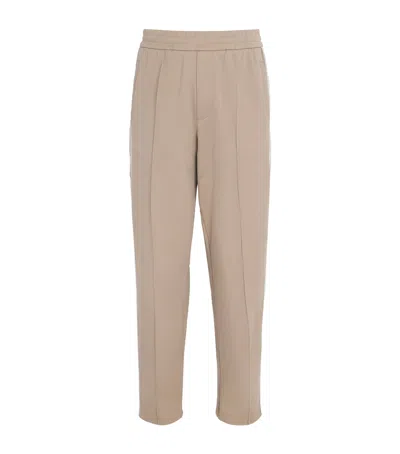 Emporio Armani Striped Sweatpants In Brown