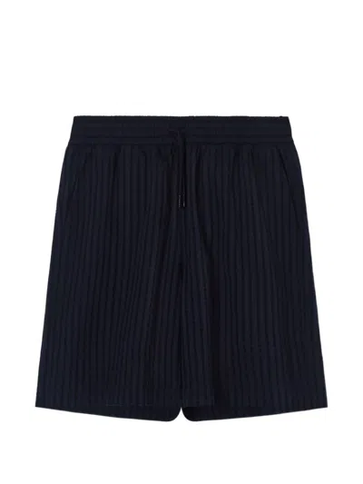 Emporio Armani Striped Swim Shorts In Blue
