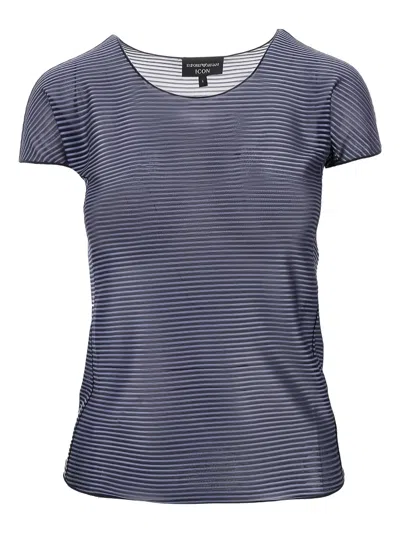 Emporio Armani Striped T-shirt In Blue