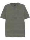 Emporio Armani Striped T-shirt In Green