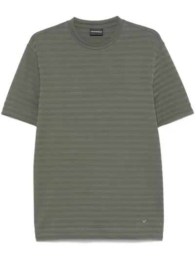 Emporio Armani Striped T-shirt In Green