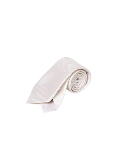 Emporio Armani Striped Tie In White