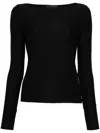 Emporio Armani Chenille Jumper With Embossed Irregular Chevron Motif In Black