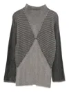 Emporio Armani Long Sleeve Striped Mock Neck Top In Multi