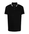 Emporio Armani Classic Piqué Polo Shirt With Polished Collar In Black