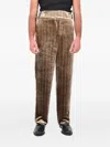 Emporio Armani High Waist Straight Leg Trousers In Brown