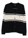 Emporio Armani Wool V-necked Cardigan In Blue