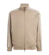 Emporio Armani Striped Zip-up Jacket In Brown