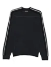 Emporio Armani Stripes-detailing Wool Sweater In Black