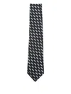 Emporio Armani Pure Silk Tie With Jacquard Motif In Blue