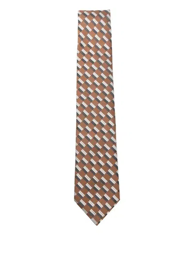 Emporio Armani Stripes Mix Tie Accessories In Brown