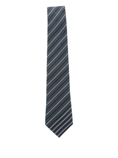 Emporio Armani Stripes Tie Accessories In Gray
