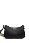 Emporio Armani Structured Black Shoulder Bag With Textured Finish In Black