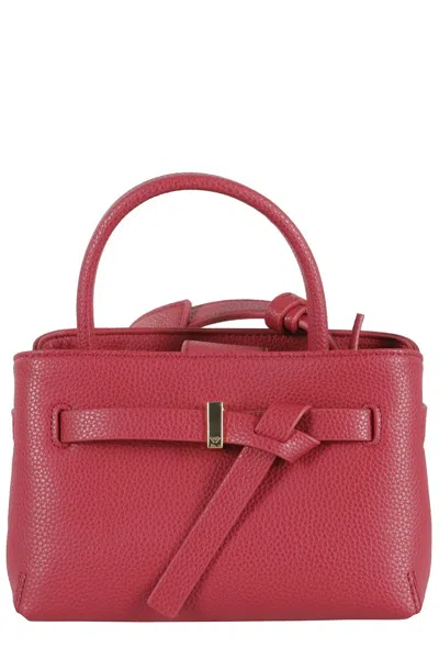 Emporio Armani Structured Red Leather Mini Bag In Pink