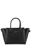 Emporio Armani Triple Compartment Textured Finish Shopping Bag In Black