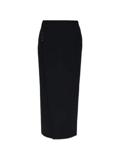 Emporio Armani Stud-embellished Wrap-maxi Skirt In Black