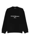 Emporio Armani Embroidered-logo Sweatshirt In Black