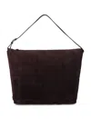 Emporio Armani Hobo Large Chain Soft Suede In Burgundy